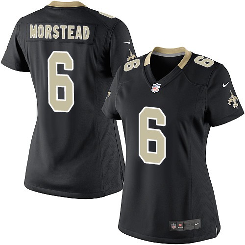 Women's Elite Thomas Morstead Nike Jersey Black Home - #6 NFL New Orleans Saints